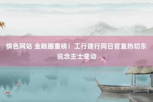 情色网站 金融圈重磅！工行建行同日官宣热切东说念主士变动