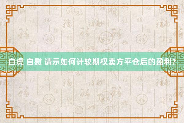白虎 自慰 请示如何计较期权卖方平仓后的盈利？