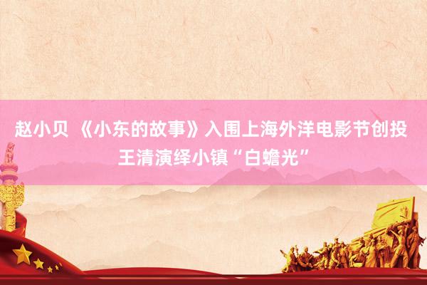 赵小贝 《小东的故事》入围上海外洋电影节创投 王清演绎小镇“白蟾光”