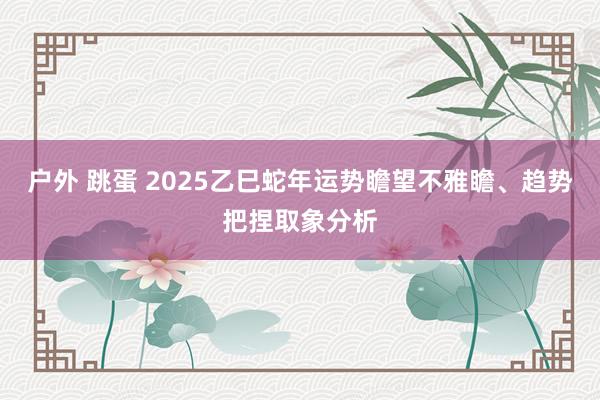 户外 跳蛋 2025乙巳蛇年运势瞻望不雅瞻、趋势把捏取象分析