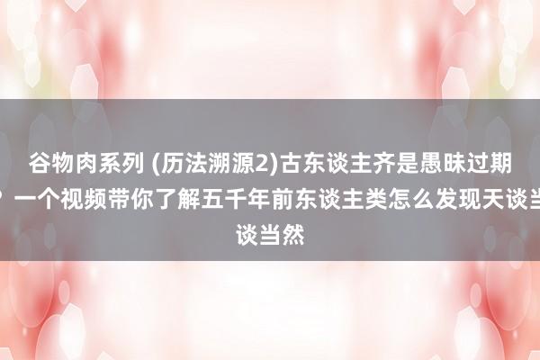 谷物肉系列 (历法溯源2)古东谈主齐是愚昧过期的？一个视频带你了解五千年前东谈主类怎么发现天谈当然