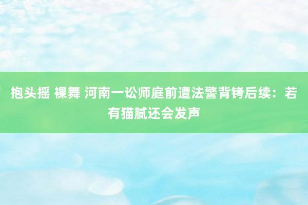 抱头摇 裸舞 河南一讼师庭前遭法警背铐后续：若有猫腻还会发声